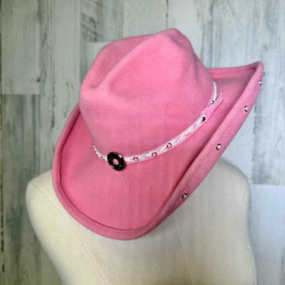 Bullhide Baby Jane Bubblegum Pink Wool Cowboy Hat - 7.5” Medium Leather Band